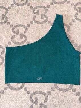 SET Active One-Shoulder Sports Bra Teal
